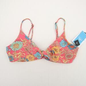 ONeill Belize Malibu Floral Bikini Top Twist V Neck Bralette Multicolor XL NWT